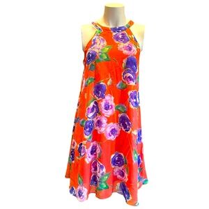 Betsey Johnson Red and Blue Halter A-Line Sundress